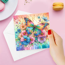Load image into Gallery viewer, 6PCS DIY Butterfly Flower Diamond Art Greeting Cards Congratulations Cards