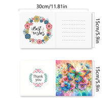 Load image into Gallery viewer, 6PCS DIY Butterfly Flower Diamond Art Greeting Cards Congratulations Cards