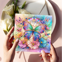 Load image into Gallery viewer, 6PCS DIY Butterfly Flower Diamond Art Greeting Cards Congratulations Cards