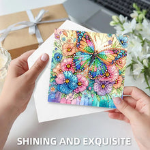 Load image into Gallery viewer, 6PCS DIY Butterfly Flower Diamond Art Greeting Cards Congratulations Cards