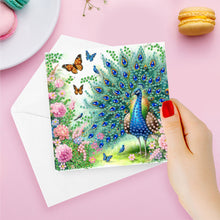 Load image into Gallery viewer, 6PCS DIY Peacock Diamond Art Greeting Cards Congratulations Cards & Gifts