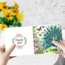 Load image into Gallery viewer, 6PCS DIY Peacock Diamond Art Greeting Cards Congratulations Cards & Gifts