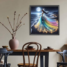 Load image into Gallery viewer, Girl In A Dreamy Seaside Colorful Skirt 40*40CM(Canvas) Full Round Drill Diamond Painting