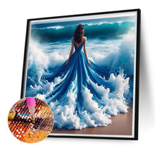 Load image into Gallery viewer, Skirt In The Ocean From Behind 40*40CM(Canvas) Full Round Drill Diamond Painting
