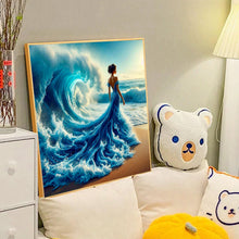 Load image into Gallery viewer, Skirt In The Waves From Behind 40*40CM(Canvas) Full Round Drill Diamond Painting