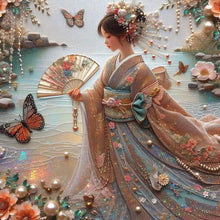 Load image into Gallery viewer, Japanese Beauty 40*40CM(Canvas) Full Round Drill Diamond Painting