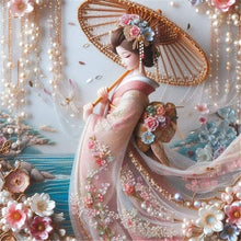 Load image into Gallery viewer, Japanese Beauty 40*40CM(Canvas) Full Round Drill Diamond Painting