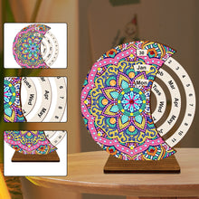 Load image into Gallery viewer, Mandala Diamond Painting Unique Wooden Rotating Calendar for Home and Office