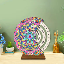 Load image into Gallery viewer, Mandala Diamond Painting Unique Wooden Rotating Calendar for Home and Office