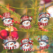 Load image into Gallery viewer, Christmas 6Pcs Acrylic Special Shaped Winter Snowman 5D DIY Diamond Art Hanging Decor