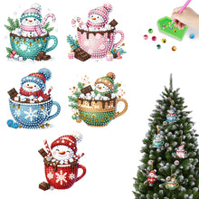 Load image into Gallery viewer, Christmas 5Pcs Acrylic Special Shaped Snowman Dessert 5D DIY Diamond Art Hanging Decor