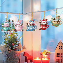 Load image into Gallery viewer, Christmas 5Pcs Acrylic Special Shaped Snowman Dessert 5D DIY Diamond Art Hanging Decor