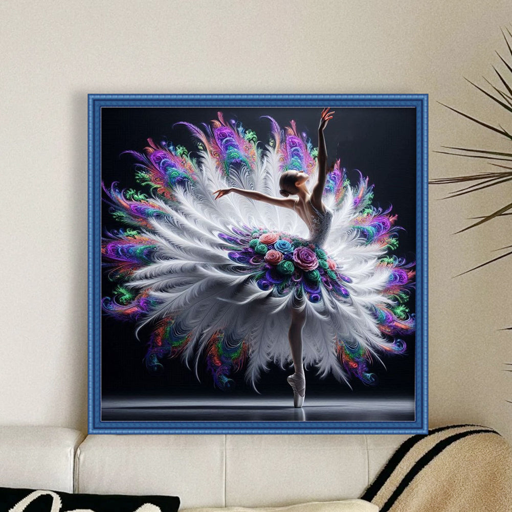 Dancing Maiden - Full 11CT Stamped Cross Stitch 40x40CM - Yishu