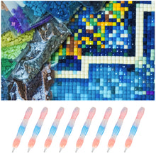 Load image into Gallery viewer, Diamond Painting Art Sticky Drill Dot Pen Stylus Diamond Art Pen (Orange Blue)