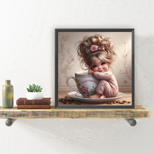 Load image into Gallery viewer, Coffee Cup And Girl 30*30CM(Canvas) Full Round Drill Diamond Painting