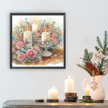 Load image into Gallery viewer, Flower Candles 30*30CM(Canvas) Partial Special Shaped Drill Diamond Painting