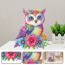 Load image into Gallery viewer, 2D Flat Flower Owl DIY Diamond Painting Kit Acrylic Shaking Head Ornament Gifts