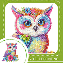 Load image into Gallery viewer, 2D Flat Flower Owl DIY Diamond Painting Kit Acrylic Shaking Head Ornament Gifts