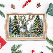 Load image into Gallery viewer, Diamond Painting Wooden Serving Tray Diamond Art Dining Plate (Christmas Elk)