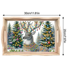 Load image into Gallery viewer, Diamond Painting Wooden Serving Tray Diamond Art Dining Plate (Christmas Elk)