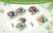 Load image into Gallery viewer, 6PCS DIY Flower Bucket Diamond Art Greeting Cards Congratulations Cards & Gifts