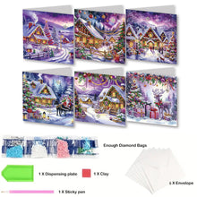 Load image into Gallery viewer, 6PCS DIY Christmas Diamond Art Greeting Cards Congratulations Cards & Gifts