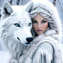 Load image into Gallery viewer, Beautiful Snow Wolf 40*40CM(Canvas) Full Round Drill Diamond Painting