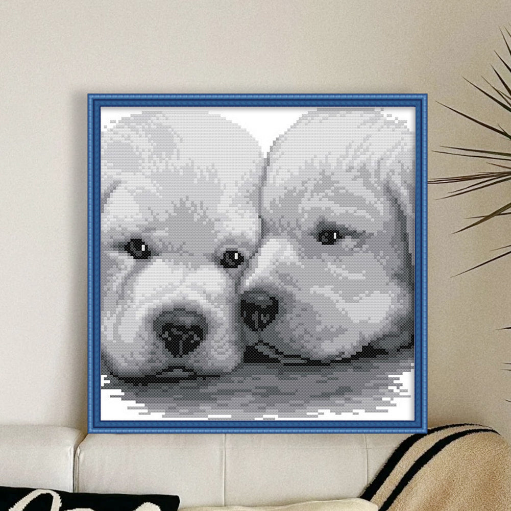 The Best Companion - Partial 9CT Stamped Cross Stitch - Bead Embroidery 31x31CM/12.20x12.20in