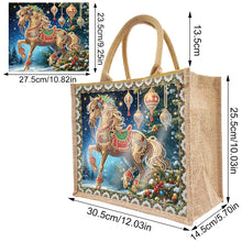 Load image into Gallery viewer, Christmas Horse DIY Diamond Painting Storage Bag Linen Tote Bag for Kids Adults