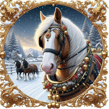 Load image into Gallery viewer, Christmas Horse 40*40CM(Canvas) Full Round Drill Diamond Painting