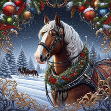 Load image into Gallery viewer, Christmas Horse 40*40CM(Canvas) Full Round Drill Diamond Painting
