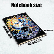 Load image into Gallery viewer, 50 Pages A5 Special Shaped Sun Moon Face 5D DIY Mosaic Drill Notebook Craft