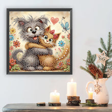 Load image into Gallery viewer, Friendly Cats And Dogs 30*30CM(Canvas) Partial Special Shaped Drill Diamond Painting