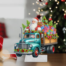 Load image into Gallery viewer, Christmas Acrylic Special Shape Santa Claus Gift Truck Desktop Diamond Art Kits