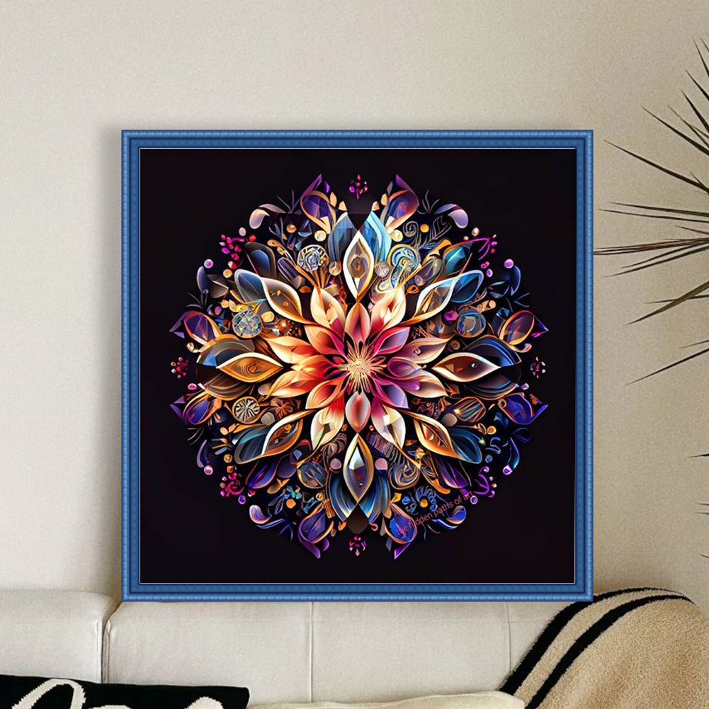 Mandala Flower - Full 11CT Stamped Cross Stitch 40x40CM - Huacan