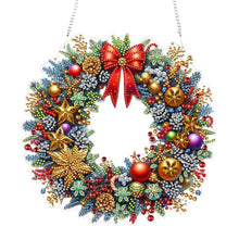 Load image into Gallery viewer, Acrylic Special Shape Christmas Wreath Diamond Painting Art Pendants for Wall