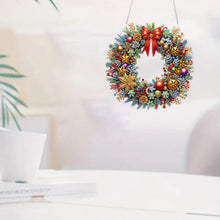 Load image into Gallery viewer, Acrylic Special Shape Christmas Wreath Diamond Painting Art Pendants for Wall