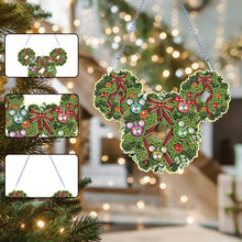 Load image into Gallery viewer, Acrylic 2D Flat DIY Mickey Mouse Wreath DIY Diamond Painting Set Diamond Art Kit