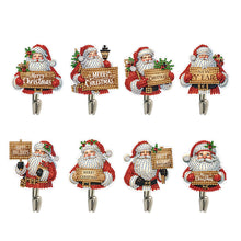 Load image into Gallery viewer, 8Pcs Christmas Santa Claus Diamond Art Hanging Hooks DIY Diamond Painting Hooks