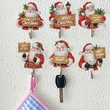 Load image into Gallery viewer, 8Pcs Christmas Santa Claus Diamond Art Hanging Hooks DIY Diamond Painting Hooks