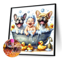Load image into Gallery viewer, Bathing Baby Puppy 40*40CM(Canvas) Full Round Drill Diamond Painting