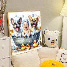 Load image into Gallery viewer, Bathing Baby Puppy 40*40CM(Canvas) Full Round Drill Diamond Painting