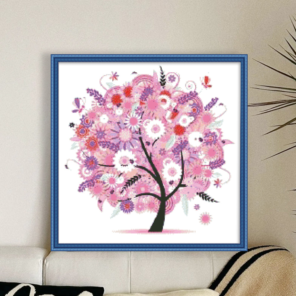 Lucky Tree & Money Tree - Partial 9CT Stamped Cross Stitch - Bead Embroidery 55x55CM/21.65x21.65in