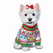 Load image into Gallery viewer, Christmas Acrylic 2D Flat Print DIY West Highland Terrier Shake Head Desktop Diamond Art