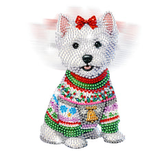 Load image into Gallery viewer, Christmas Acrylic 2D Flat Print DIY West Highland Terrier Shake Head Desktop Diamond Art