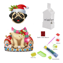 Load image into Gallery viewer, Christmas Acrylic 2D Flat Print DIY Pug Shake Head Desktop Diamond Painting Art Kits
