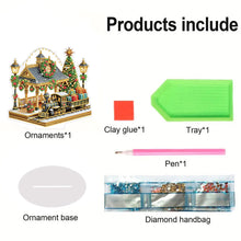 Load image into Gallery viewer, Christmas Acrylic 2D Flat Print Train Station DIY Desktop Diamond Art Kits for Adults