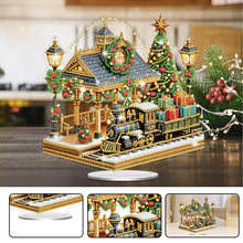 Load image into Gallery viewer, Christmas Acrylic 2D Flat Print Train Station DIY Desktop Diamond Art Kits for Adults