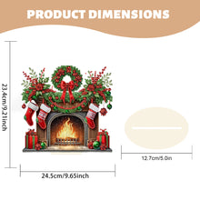 Load image into Gallery viewer, Christmas Wooden Special Shaped Red Wreath Stocking Diamond Painting Tabletop Ornament Kit
