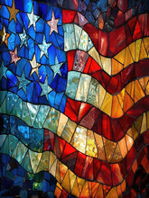 Load image into Gallery viewer, American Flag 50*35CM(Canvas) Full Round Drill Diamond Painting